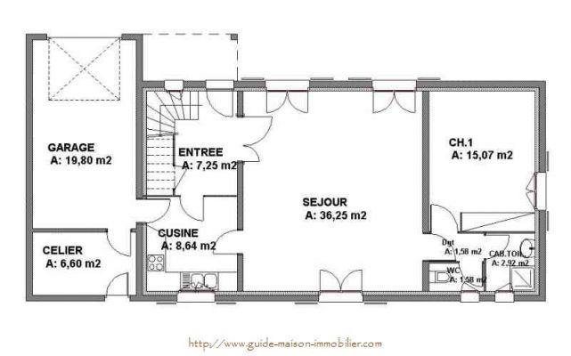 plan de maison 78m2